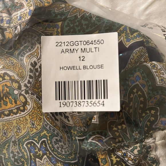 NWT VERONICA BEARD HOWELL BLOUSE ARMY MULTI - Picture 10 of 16
